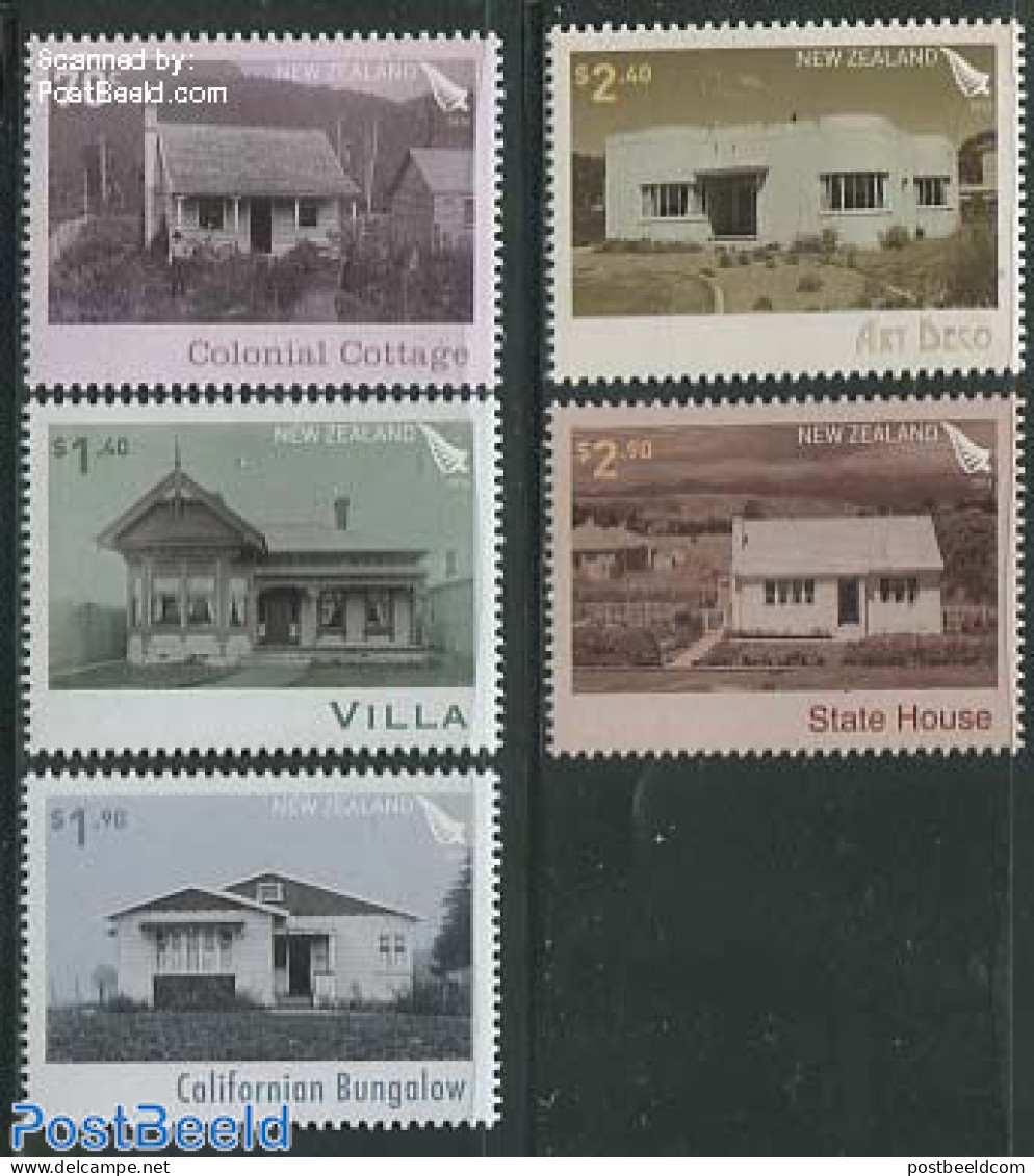 New Zealand 2014 Construction Of A Nation 5v, Mint NH, Art - Architecture - Modern Architecture - Unused Stamps