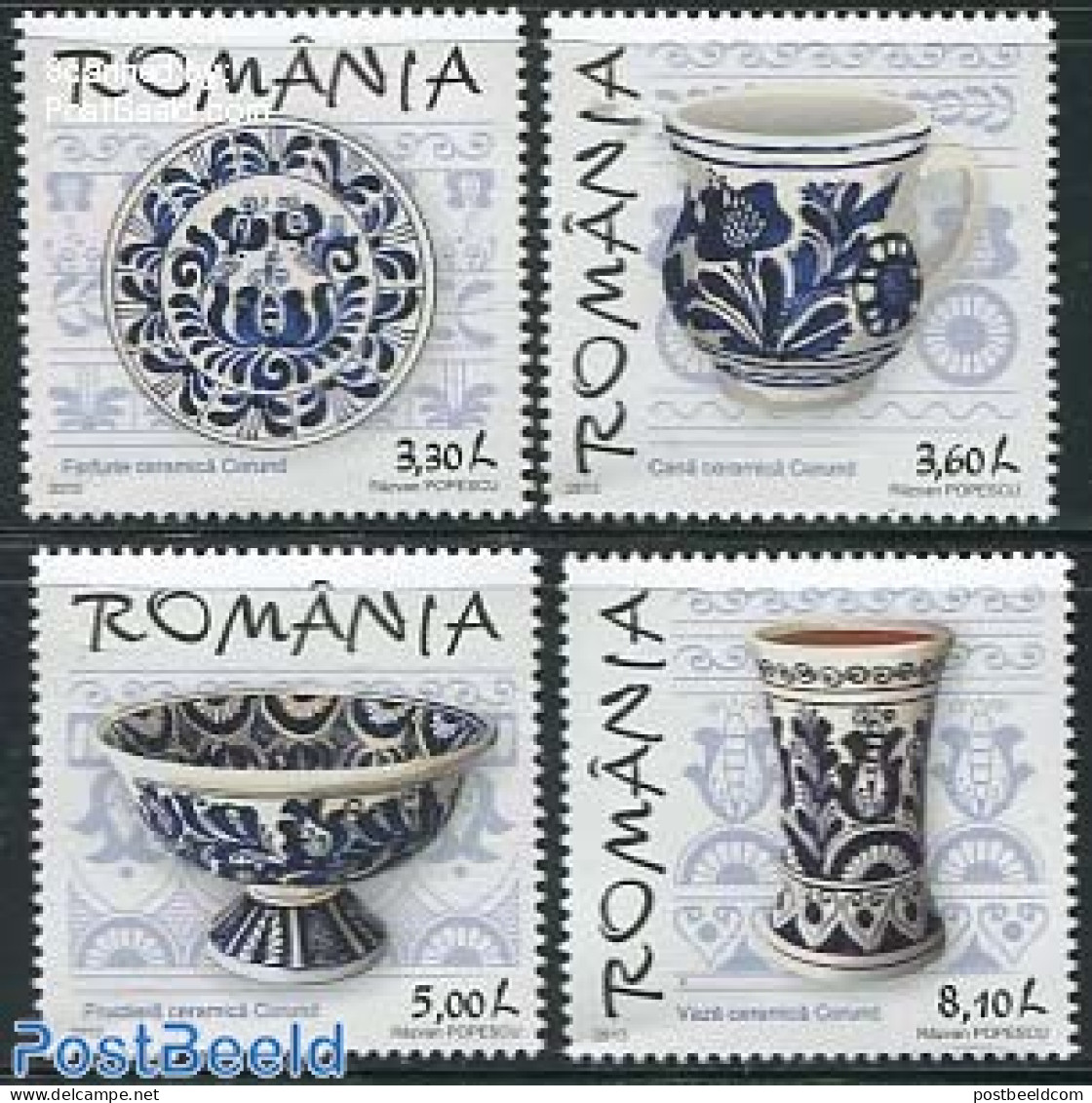 Romania 2013 Ceramics 4v, Mint NH, Art - Ceramics - Ongebruikt