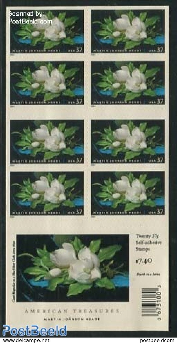 United States Of America 2004 Martin Johnson Heade Foil Booklet (double Sided), Mint NH, Nature - Flowers & Plants - S.. - Unused Stamps