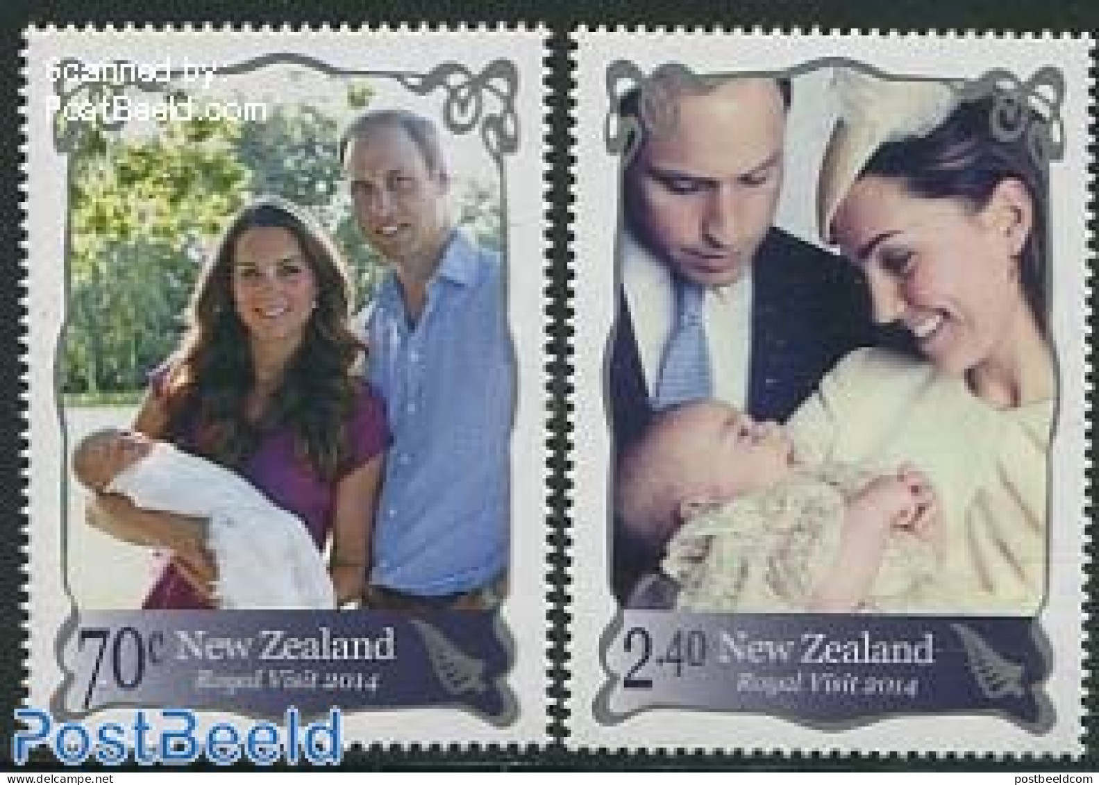 New Zealand 2014 Royal Visit 2v, Mint NH, History - Kings & Queens (Royalty) - Ongebruikt