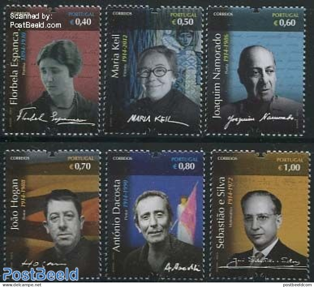 Portugal 2014 Cultural Personalities 6v, Mint NH, Authors - Unused Stamps