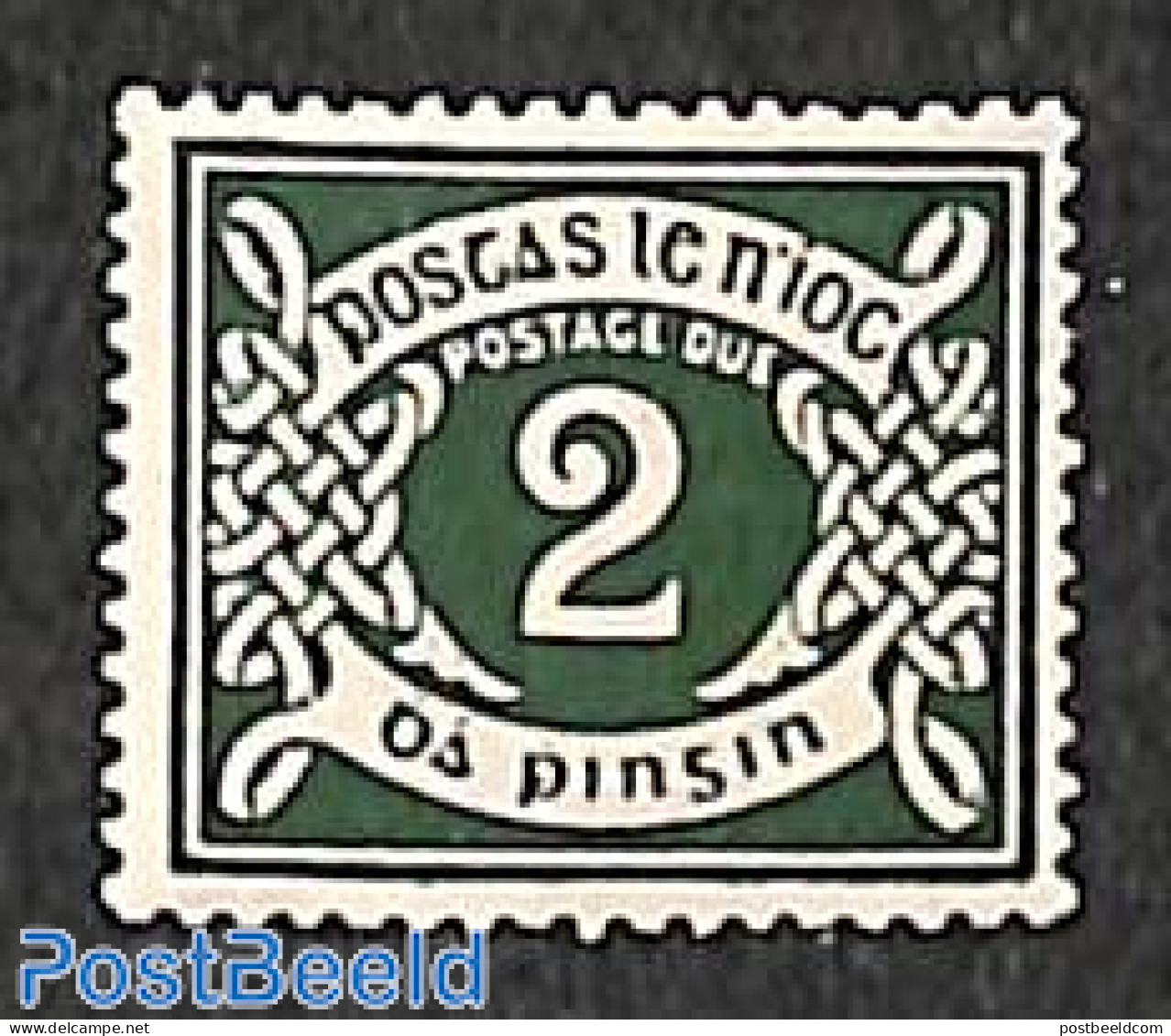 Ireland 1925 2p, Postage Due, Stamp Out Of Set, Unused (hinged) - Otros & Sin Clasificación