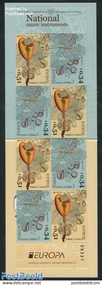 Cyprus 2014 Europa, Music Instruments Booklet, Mint NH, History - Performance Art - Europa (cept) - Music - Stamp Book.. - Unused Stamps