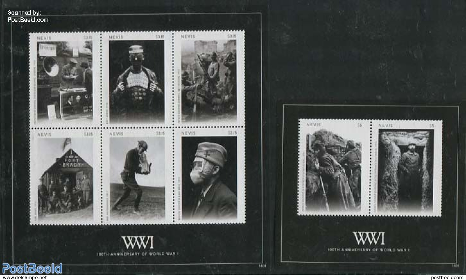 Nevis 2014 World War I 2 S/s, Mint NH, History - Militarism - World War I - Militares