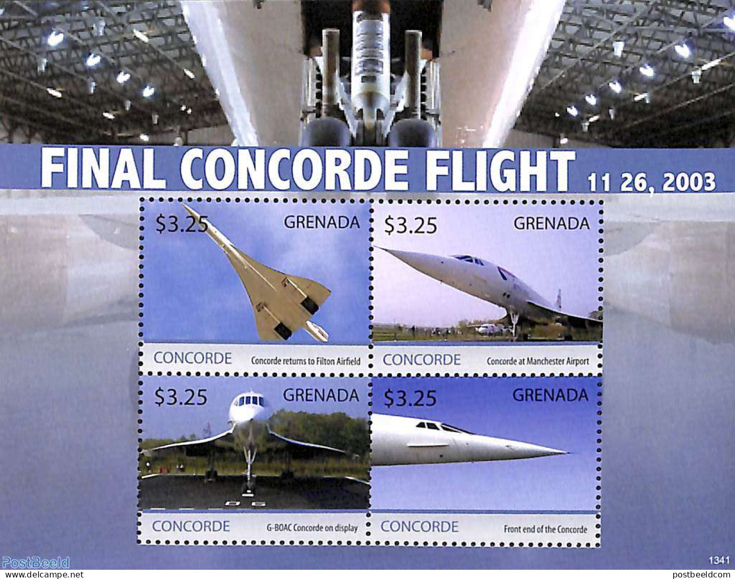 Grenada 2013 Concorde 4v M/s, Mint NH, Transport - Concorde - Aircraft & Aviation - Concorde