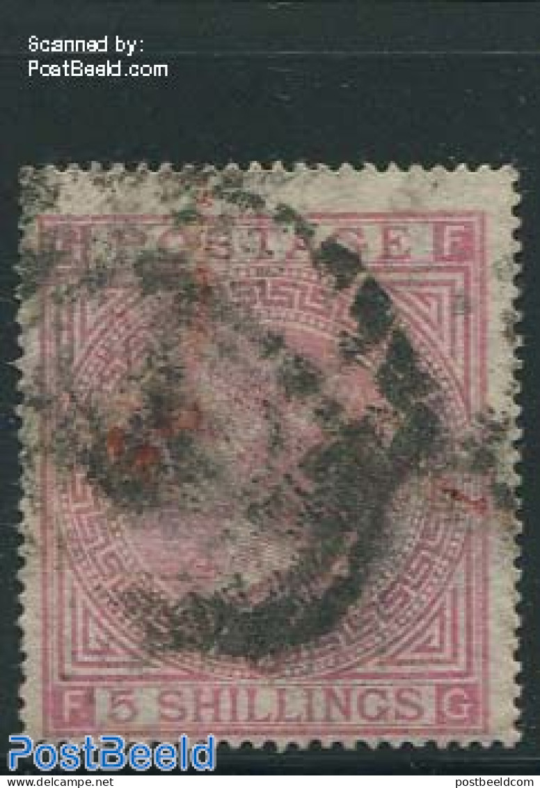 Great Britain 1867 5Sh, Plate 2, Used, Used Stamps - Other & Unclassified