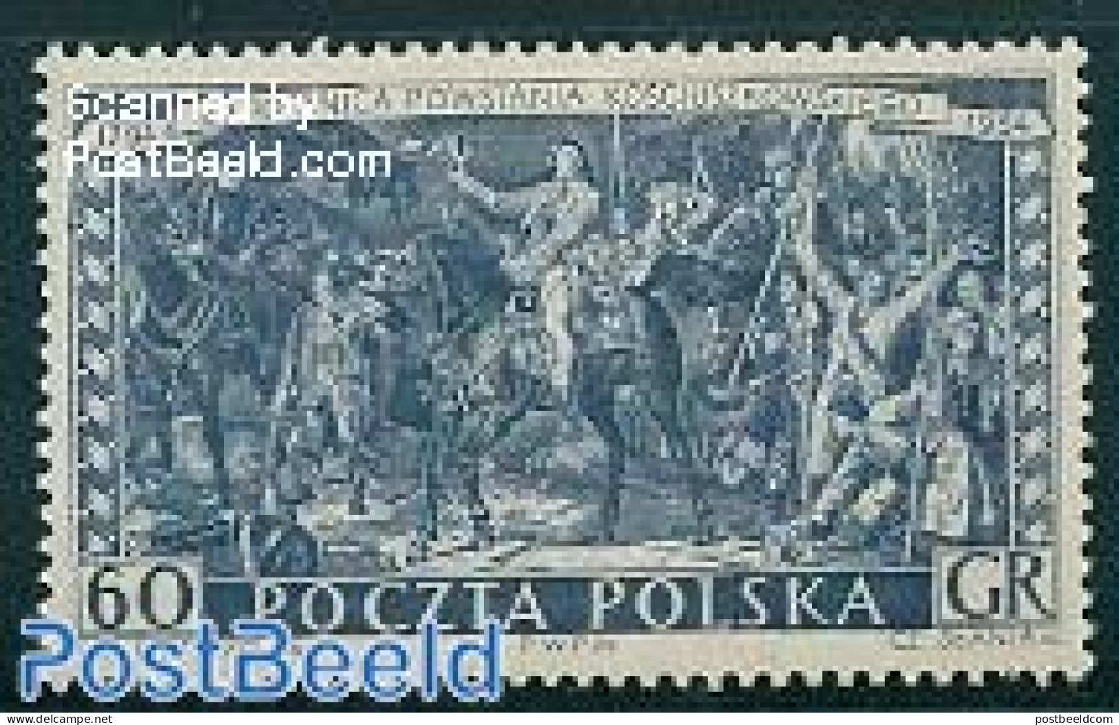 Poland 1954 Kosciuszko Uprising 1v, Proof: 60gr Blue, Mint NH, History - Militarism - Art - Paintings - Neufs