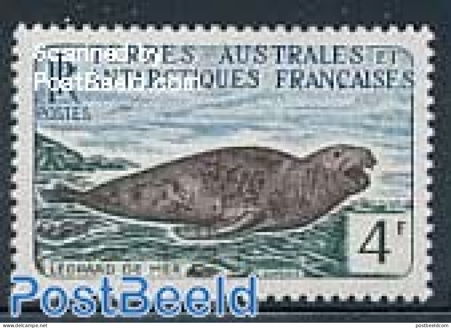 French Antarctic Territory 1960 4F, Stamp Out Of Set, Mint NH, Nature - Sea Mammals - Ongebruikt
