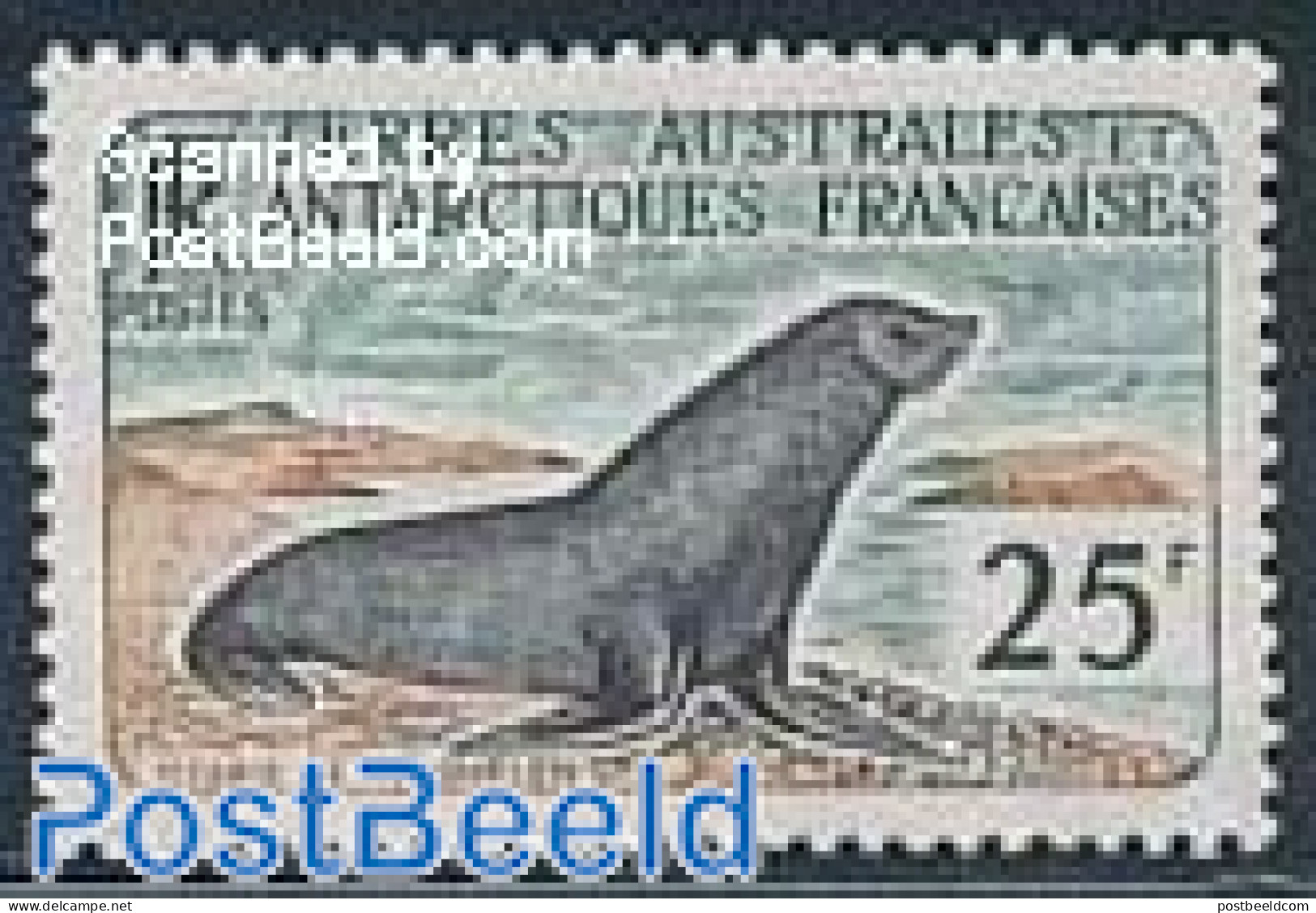 French Antarctic Territory 1960 25Fr, Stamp Out Of Set, Mint NH, Nature - Unused Stamps