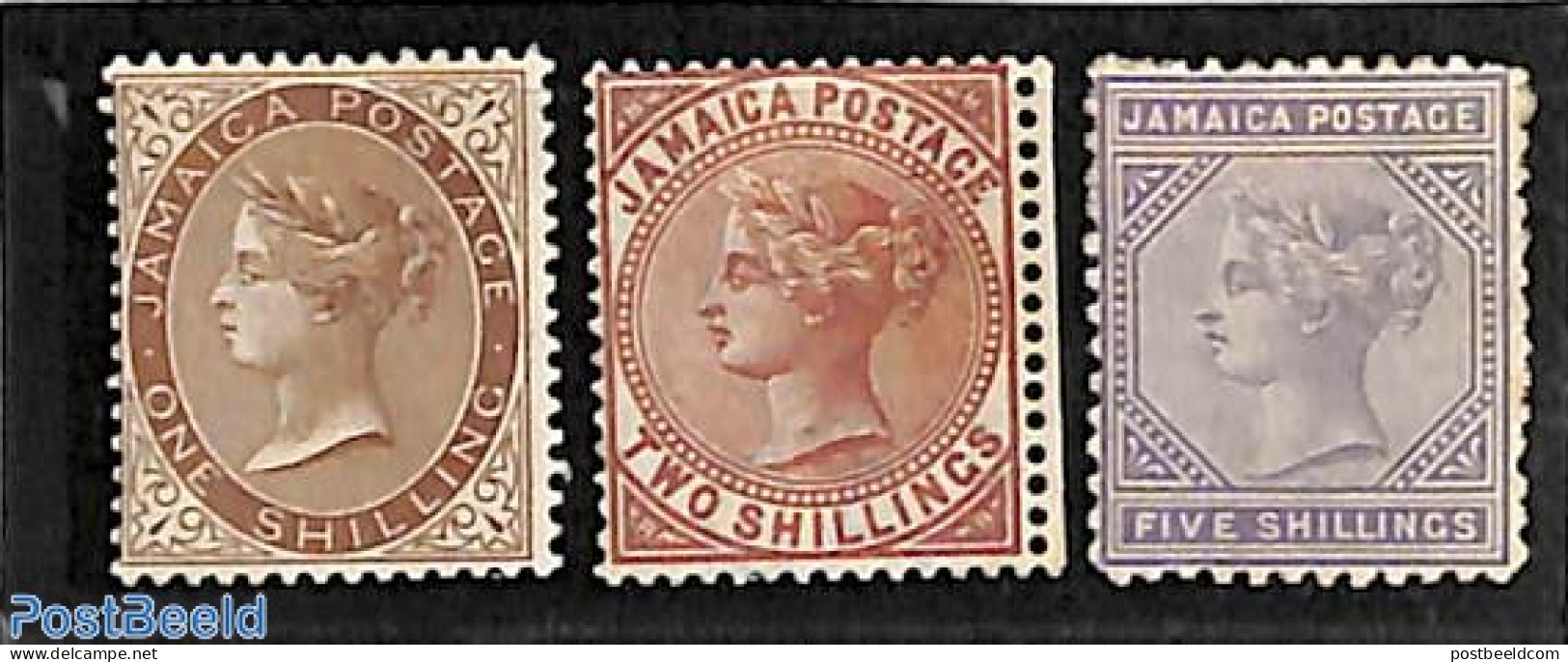 Jamaica 1897 Definitives 3v,WM Crown CA, Unused (hinged) - Jamaique (1962-...)