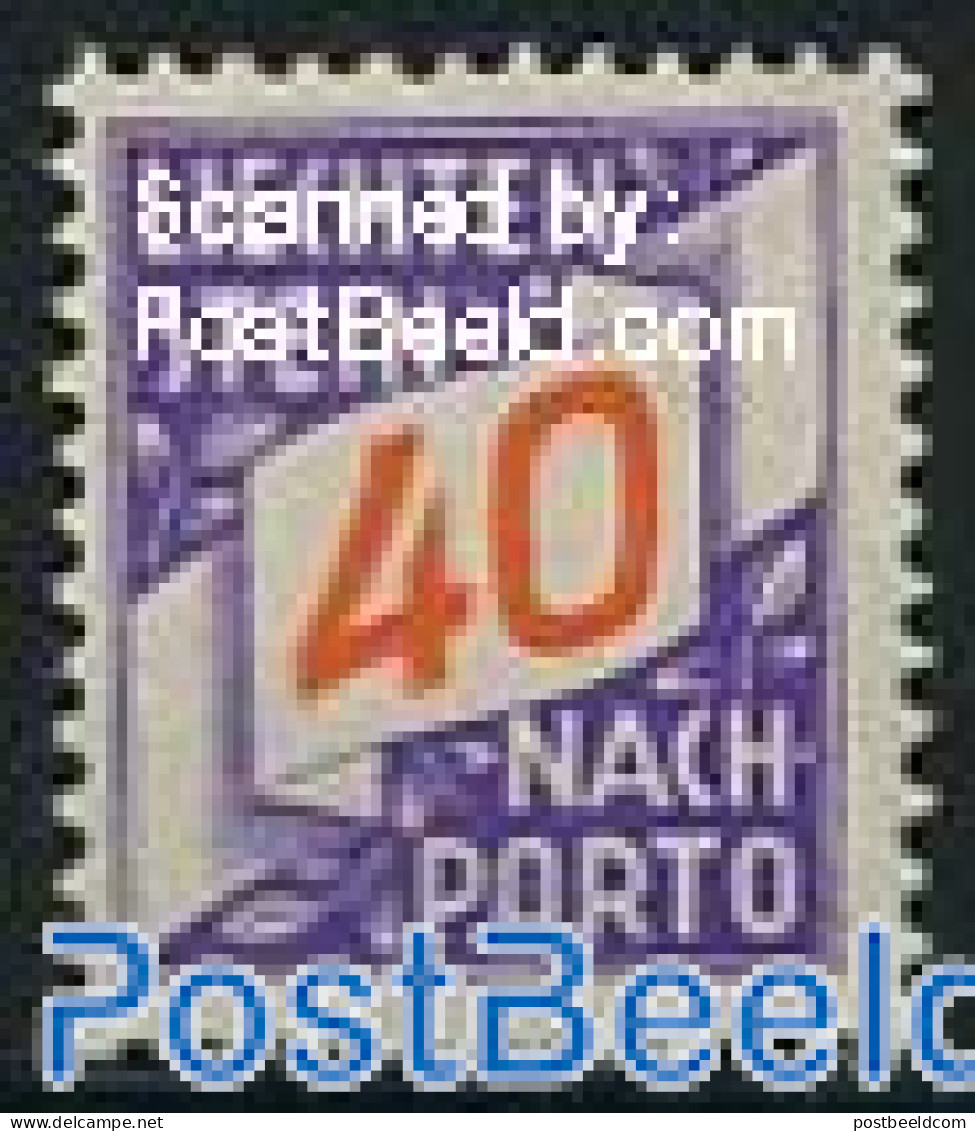 Liechtenstein 1928 40Rp, Postage Due, Stamp Out Of Set, Unused (hinged) - Other & Unclassified