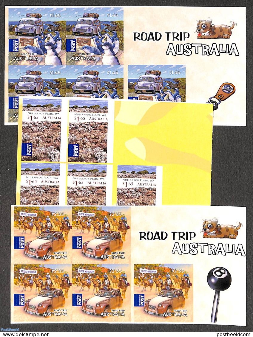 Australia 2012 Road Trip 3 Foil Booklets, Mint NH, Transport - Unused Stamps