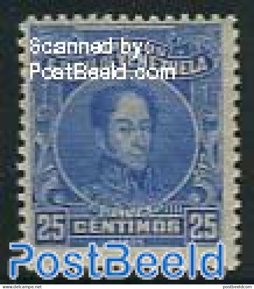 Venezuela 1915 25c, Cobalt Blue, Perf. 12, Stamp Out Of Set, Unused (hinged) - Venezuela