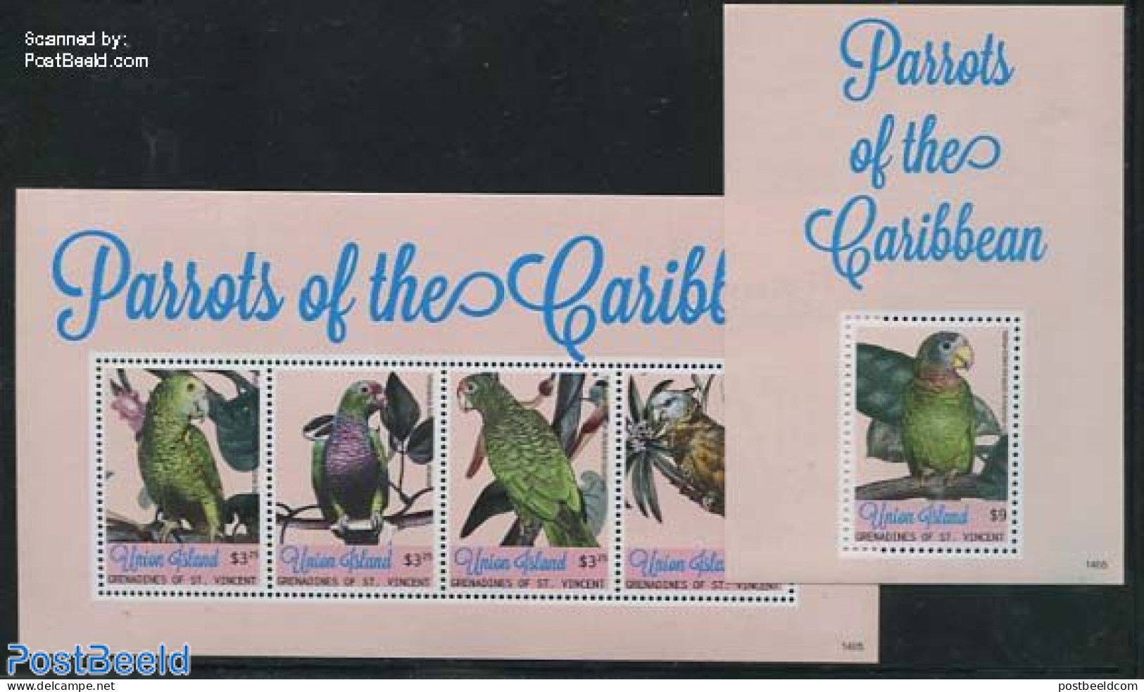 Saint Vincent & The Grenadines 2014 Union Island, Parrots 2 S/s, Mint NH, Nature - Birds - Parrots - St.Vincent Y Las Granadinas