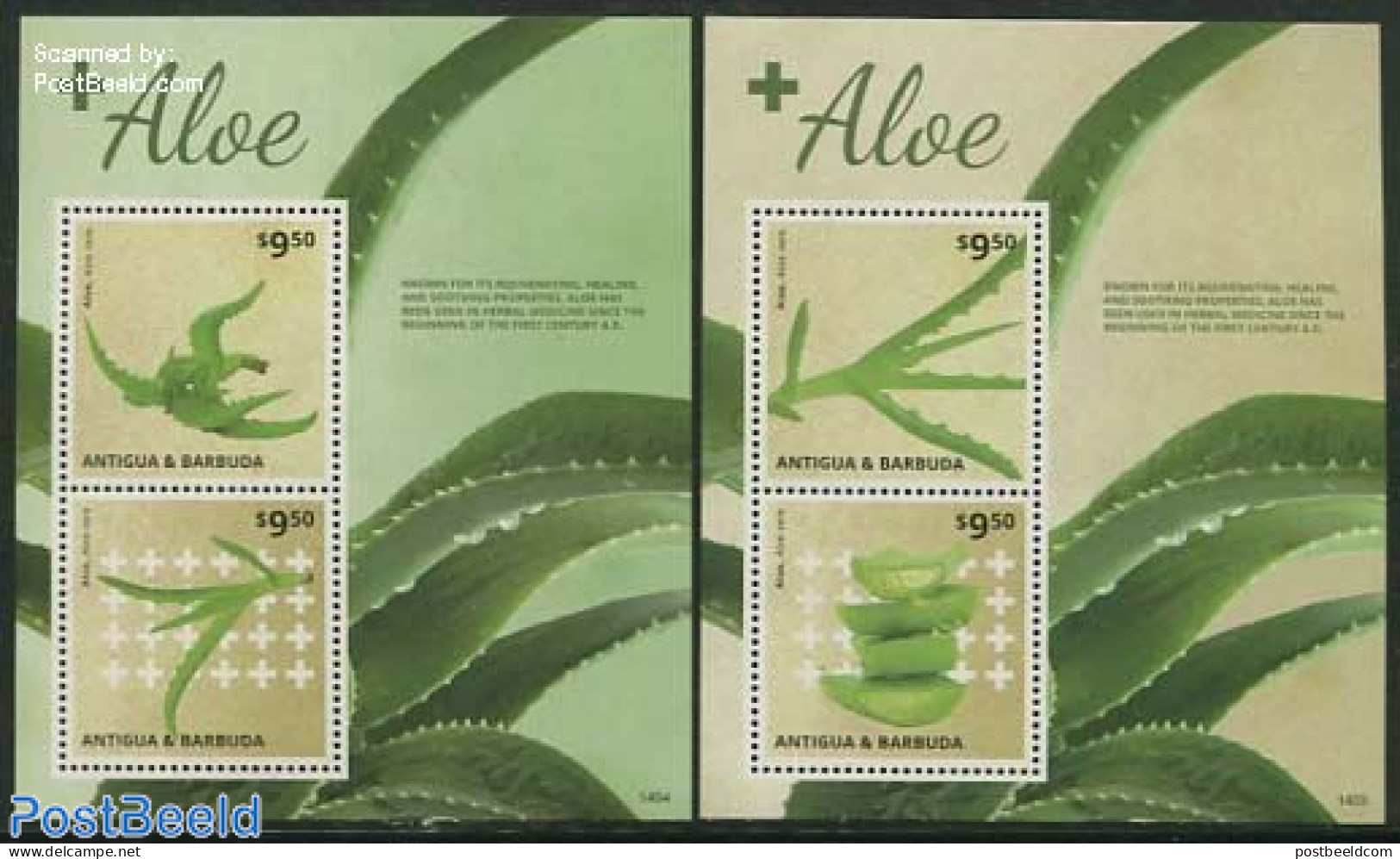 Antigua & Barbuda 2014 Aloe Vera 2 S/s, Mint NH, Nature - Flowers & Plants - Antigua Y Barbuda (1981-...)