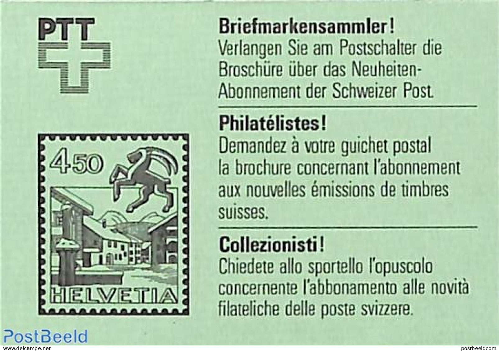 Switzerland 1985 Folklore Booklet, Mint NH, Various - Stamp Booklets - Folklore - Nuovi