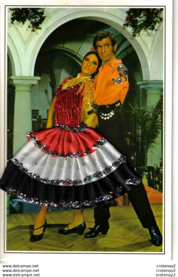 Carte Brodée Couple Danseuse Et Danseur Espagnols - Bestickt