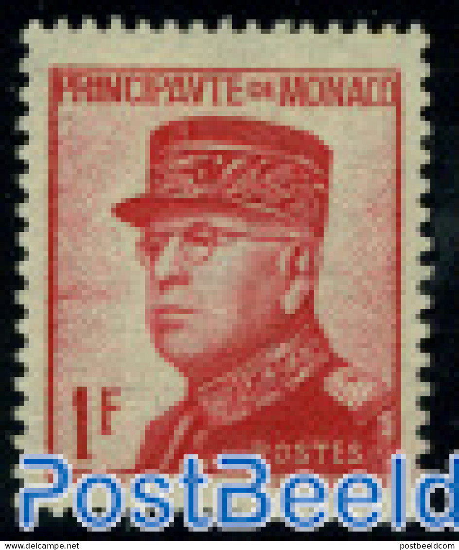 Monaco 1938 1Fr, Stamp Out Of Set, Unused (hinged) - Unused Stamps