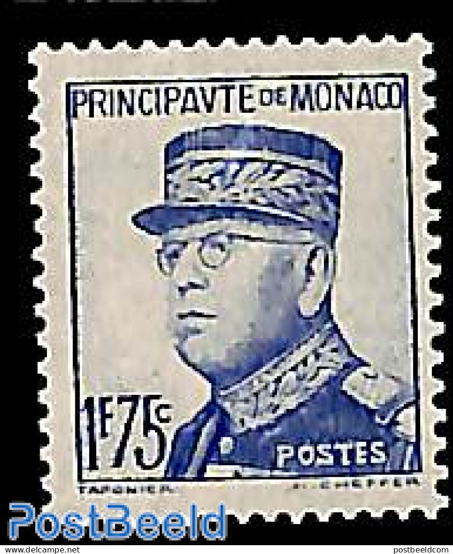 Monaco 1938 1.75Fr, Stamp Out Of Set, Unused (hinged) - Neufs