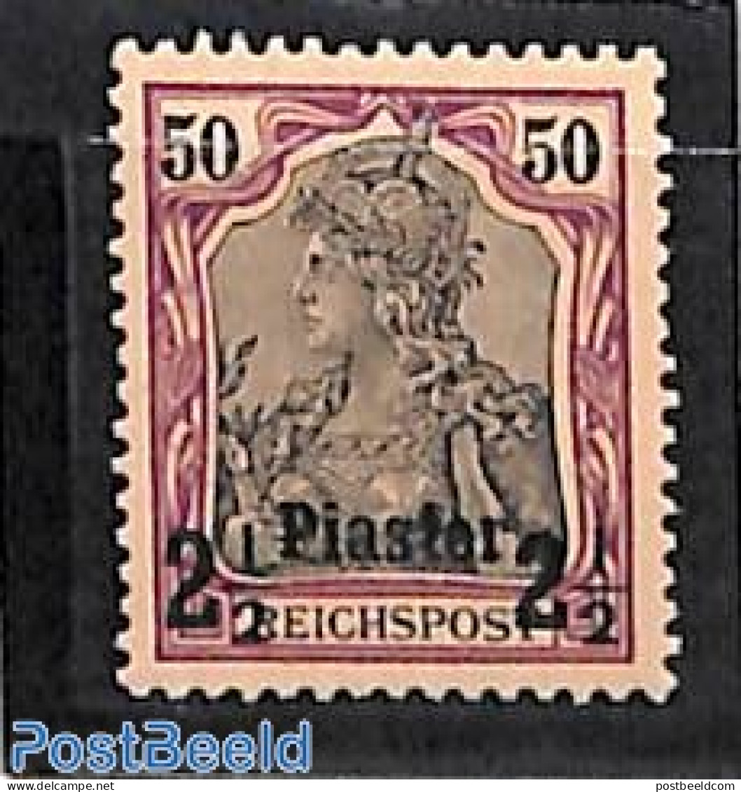 Türkiye 1900 German Post, 2.5Pia On 50Pf, Stamp Out Of Set, Unused (hinged) - Andere & Zonder Classificatie