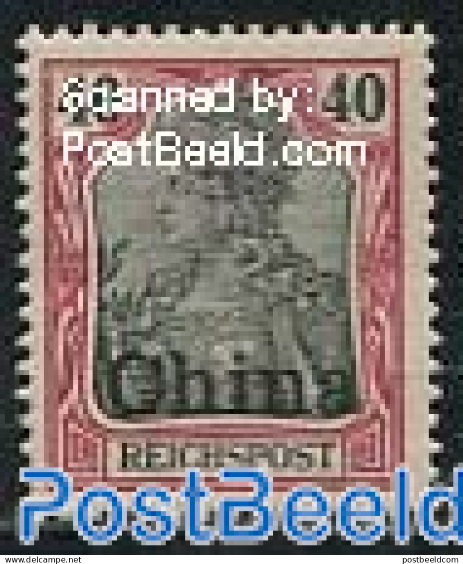 China (before 1949) 1901 German Post, 40pf, Stamp Out Of Set, Unused (hinged) - Other & Unclassified