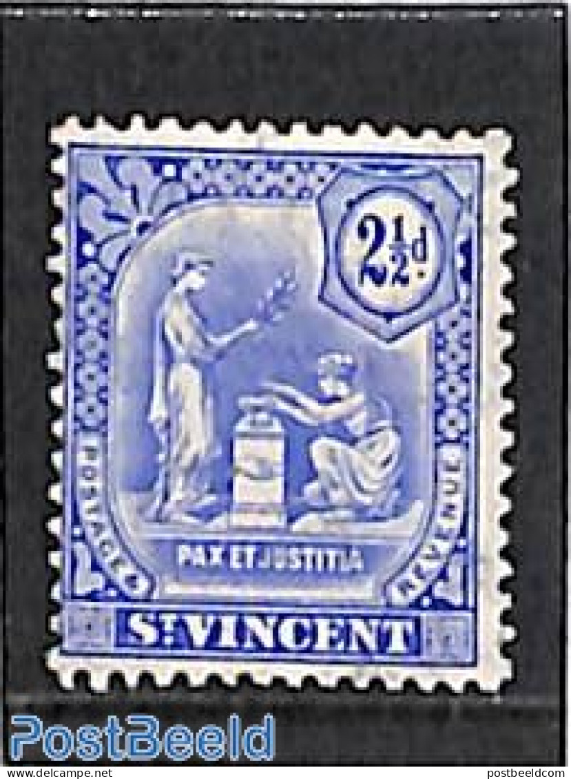 Saint Vincent 1909 2.5p, Stamp Out Of Set, Unused (hinged) - St.Vincent (1979-...)