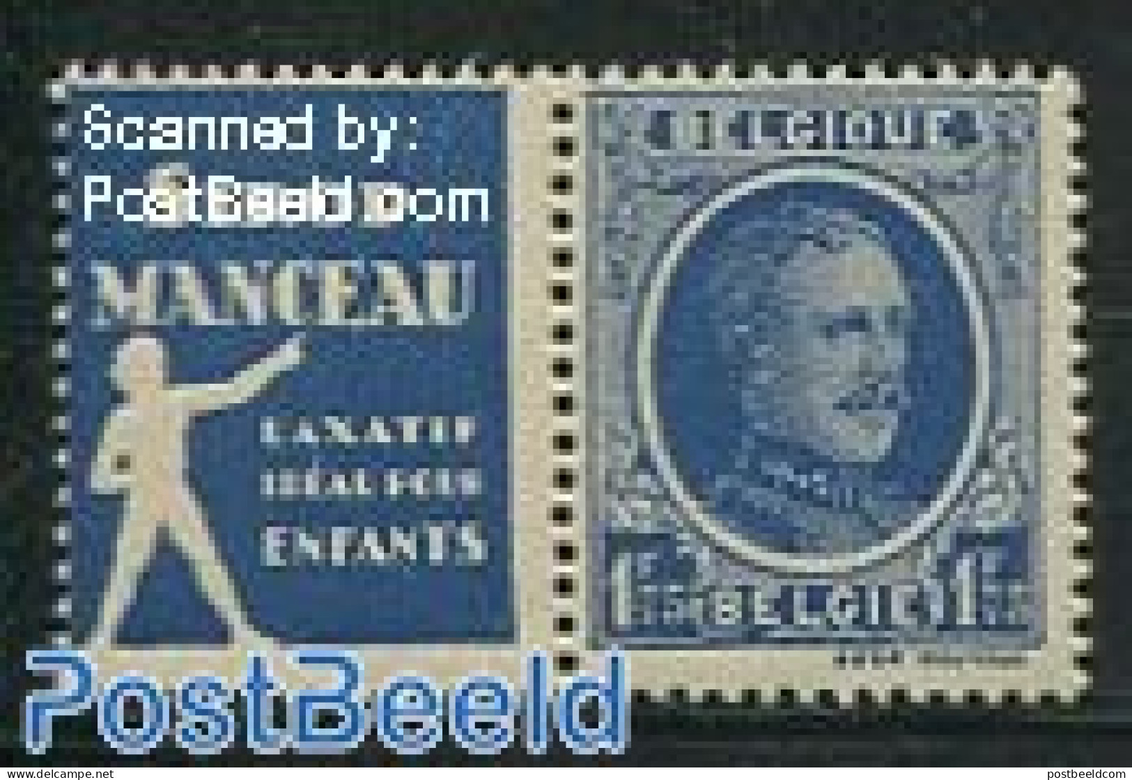 Belgium 1927 1.75Fr + Sirop Manceau Tab, Mint NH - Unused Stamps
