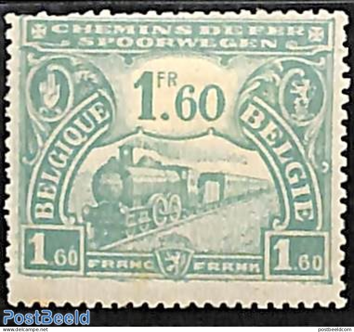 Belgium 1920 1.60Fr, Stamp Out Of Set, Unused (hinged), Transport - Ungebraucht