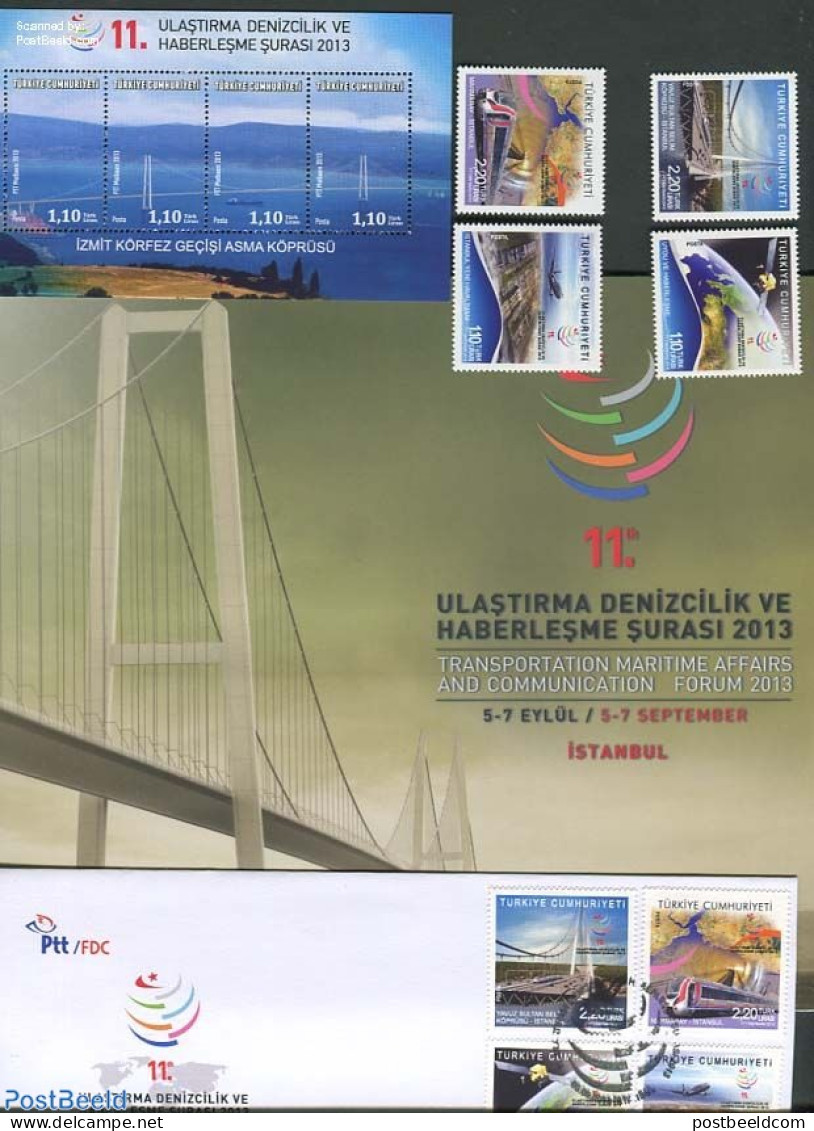 Turkey 2014 Tranportation & Communication Forum, Special Folder, Mint NH, Transport - Various - Aircraft & Aviation - .. - Altri & Non Classificati