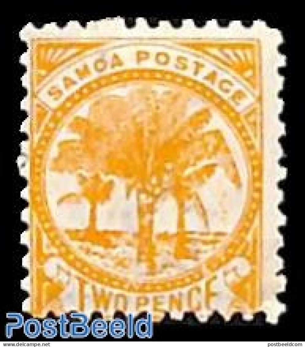 Samoa 1886 2p, Ocre, Stamp Out Of Set, Unused (hinged), Nature - Trees & Forests - Rotary, Lions Club