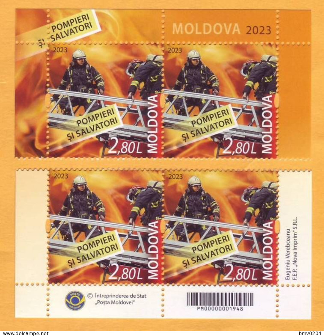 2023  Moldova  „Firemen And Rescuers”  4v Mint 2,80 - Protection De L'environnement & Climat