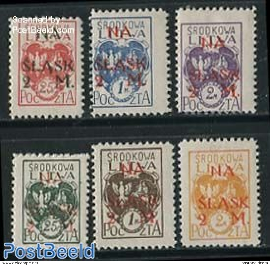 Lithuania 1921 Central Lithuania, NA SLASK Overprints 6v, Unused (hinged) - Litauen
