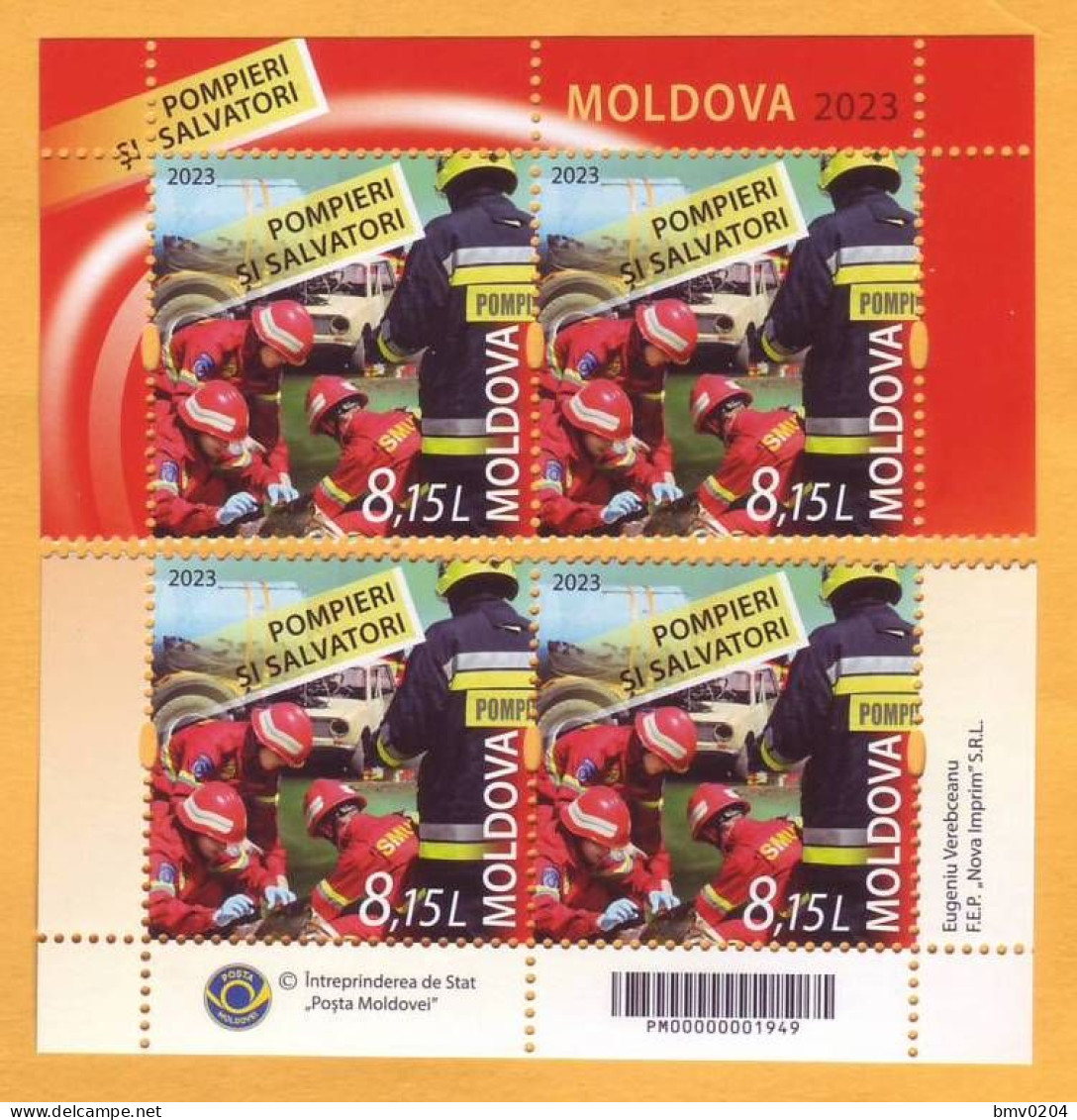 2023  Moldova  „Firemen And Rescuers”  4v Mint - Moldavie