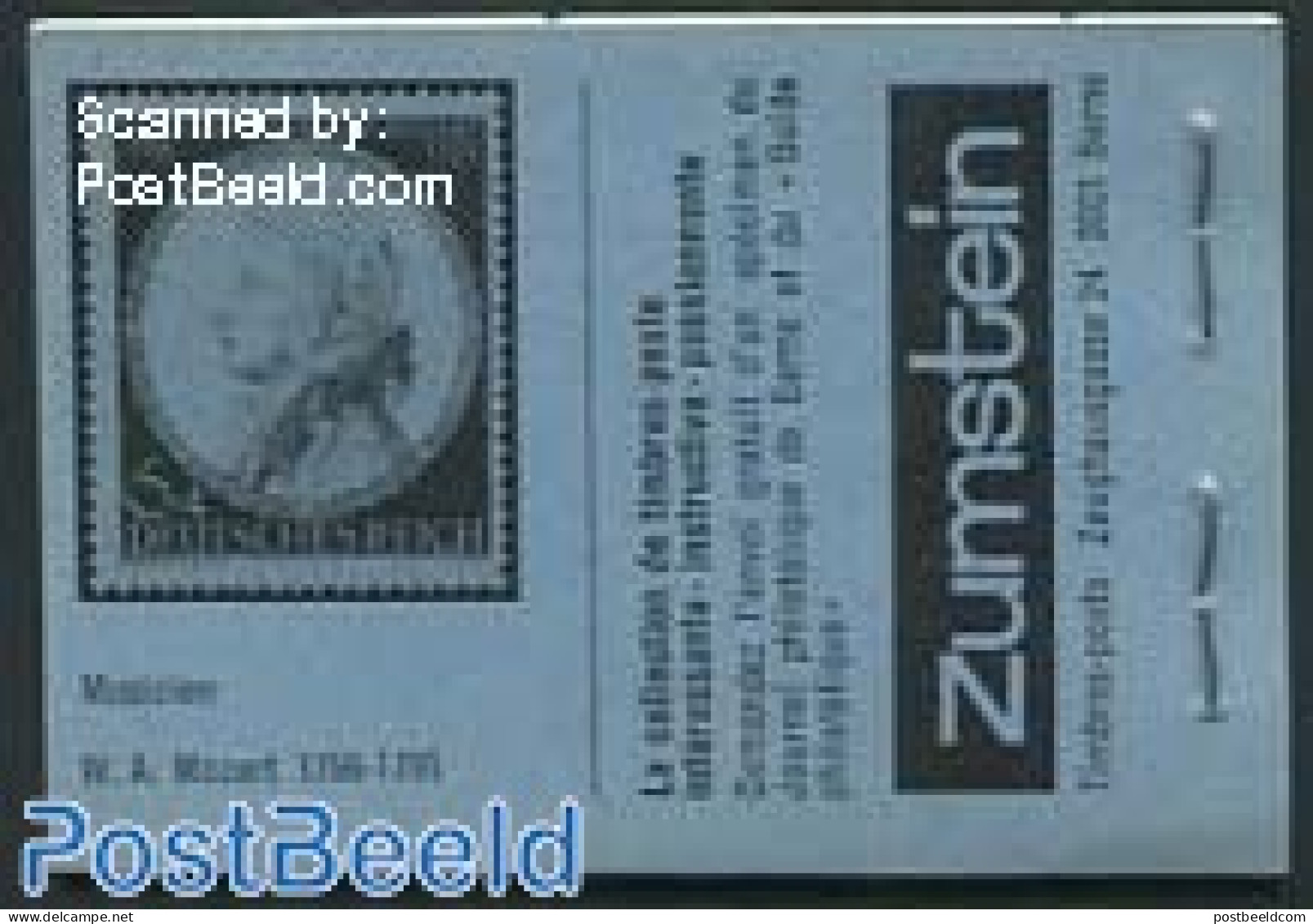 Switzerland 1980 Folklore Booklet, Blue Cover, Mozart F, Mint NH, Performance Art - Various - Amadeus Mozart - Stamp B.. - Neufs