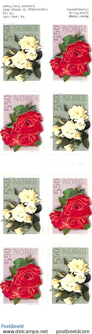 Norway 2003 Roses Booklet, Mint NH, Nature - Flowers & Plants - Roses - Stamp Booklets - Neufs