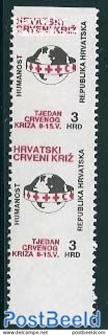 Croatia 1992 Red Cross, Perforation Error, Mint NH, Health - Red Cross - Croix-Rouge