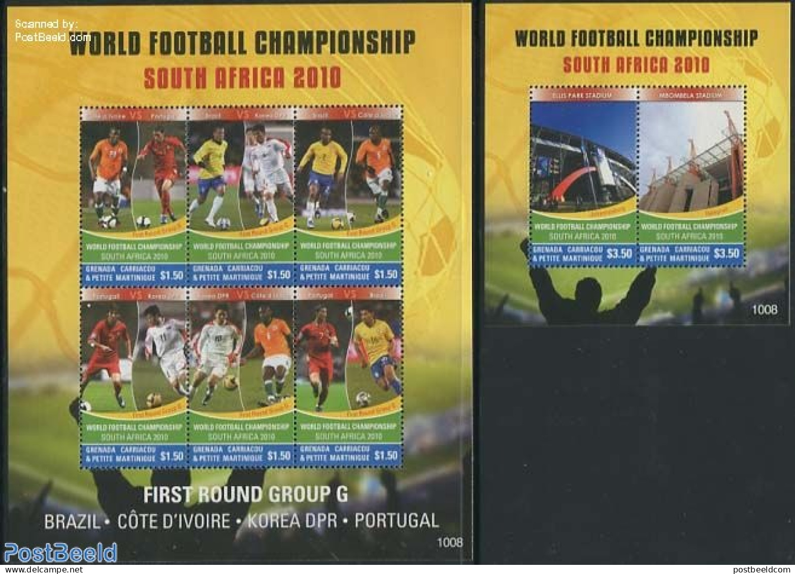 Grenada Grenadines 2010 Worldcup Football 2 S/s, Mint NH, Sport - Grenade (1974-...)
