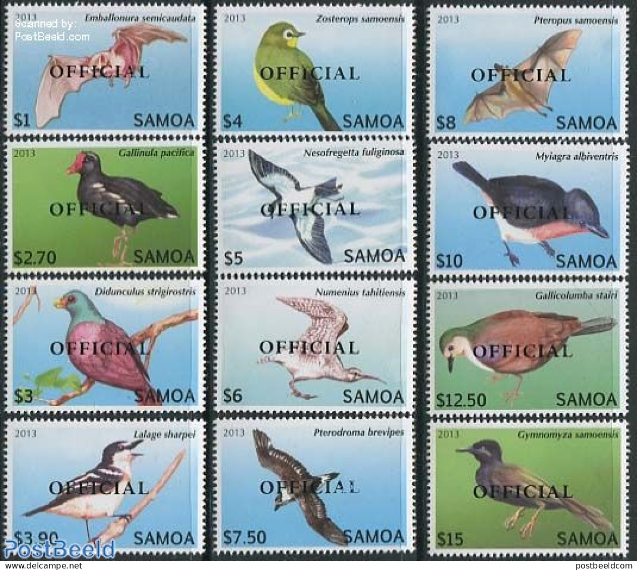 Samoa 2013 Official Overprints 12v, Mint NH - Samoa (Staat)