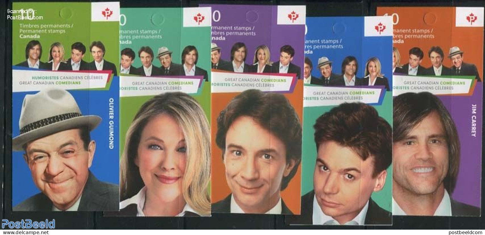 Canada 2014 Comedians 5 Booklets, Mint NH, Performance Art - Theatre - Stamp Booklets - Ongebruikt