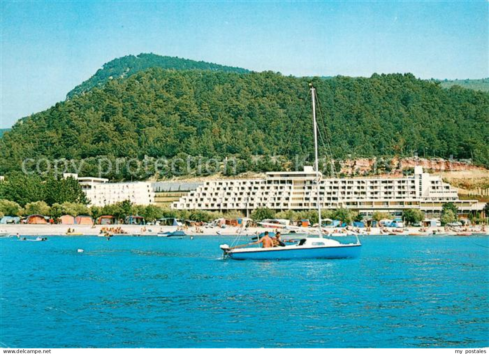 73355412 Rabac Kroatien Hotel Mimosa Strand Segelboot Ansicht Vom Meer Aus Rabac - Kroatien