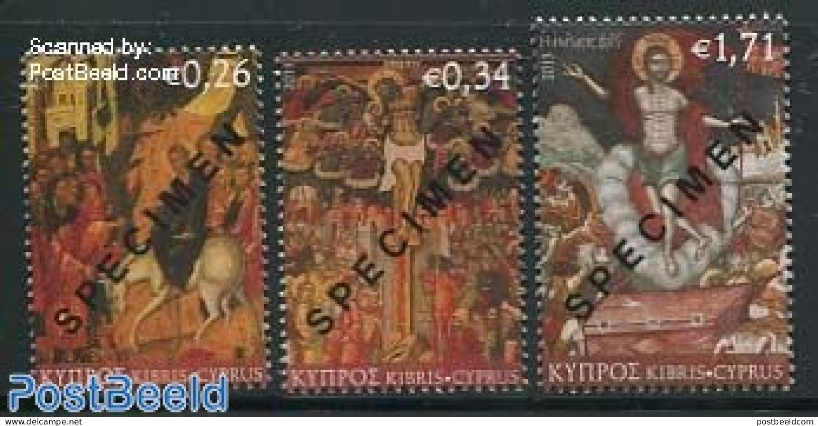 Cyprus 2013 Easter 3v, SPECIMEN, Mint NH, Religion - Religion - Unused Stamps