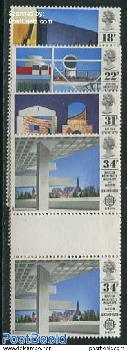Great Britain 1987 Europa, Modern Architecture 4v, Gutterpairs, Mint NH, History - Europa (cept) - Art - Modern Archit.. - Unused Stamps