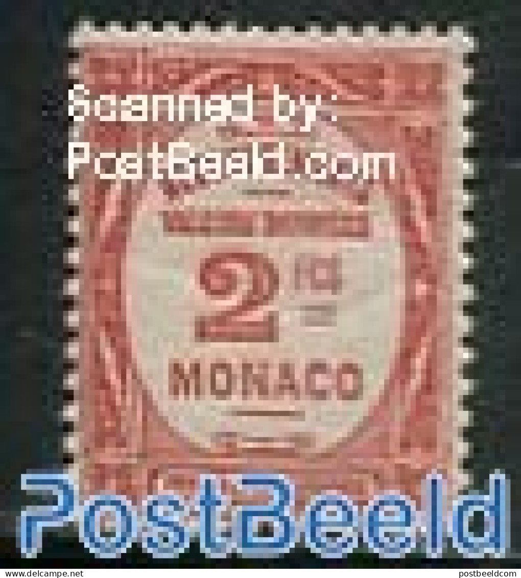 Monaco 1925 2Fr, Postage Due, Stamp Out Of Set, Mint NH - Autres & Non Classés