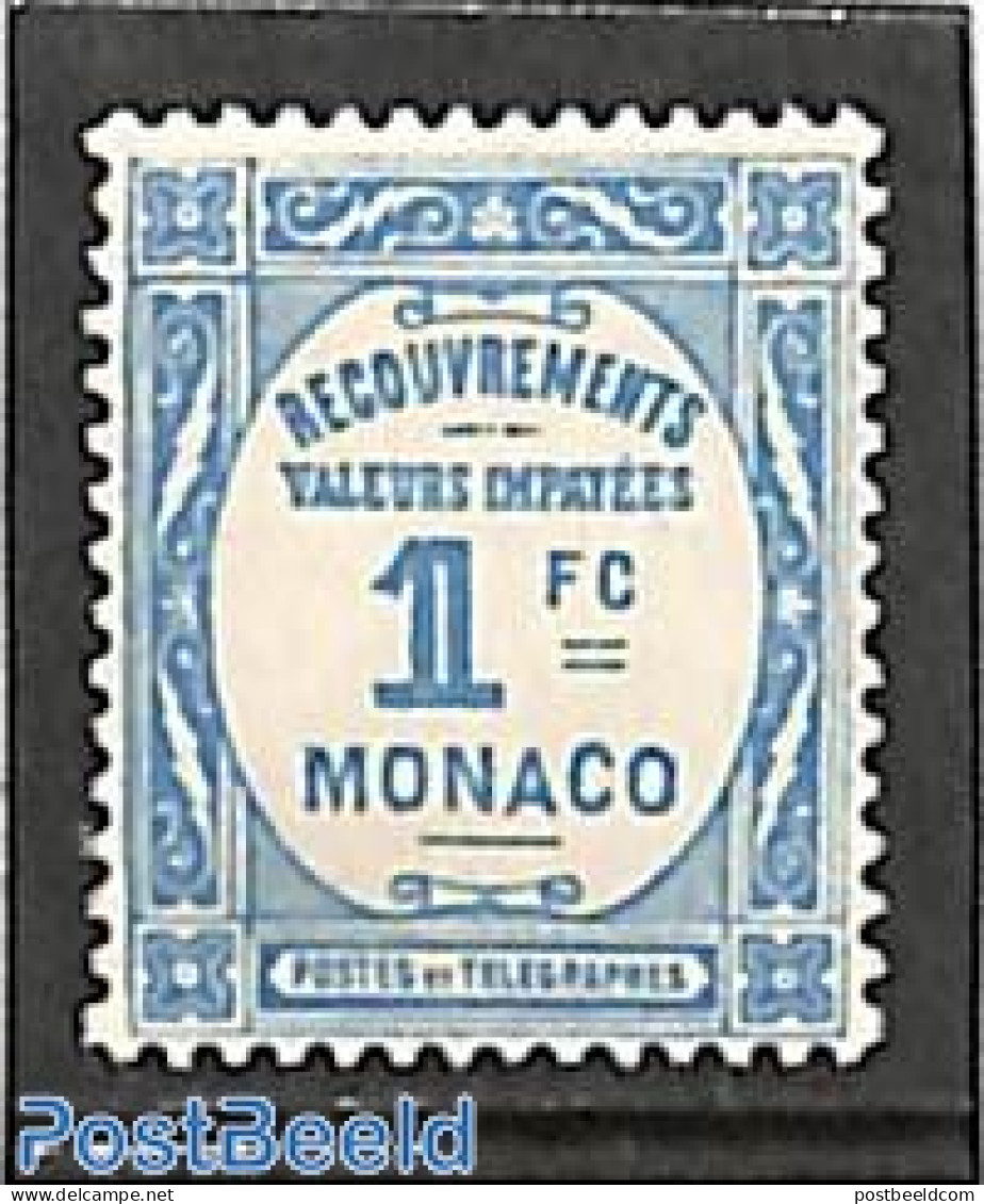 Monaco 1925 1Fr, Postage Due, Stamp Out Of Set, Unused (hinged) - Autres & Non Classés