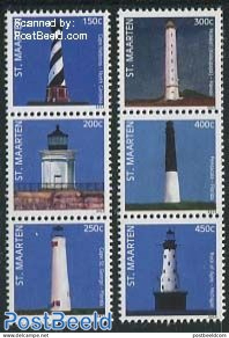 St. Maarten 2013 Lighthouses 6v, Mint NH, Various - Lighthouses & Safety At Sea - Phares