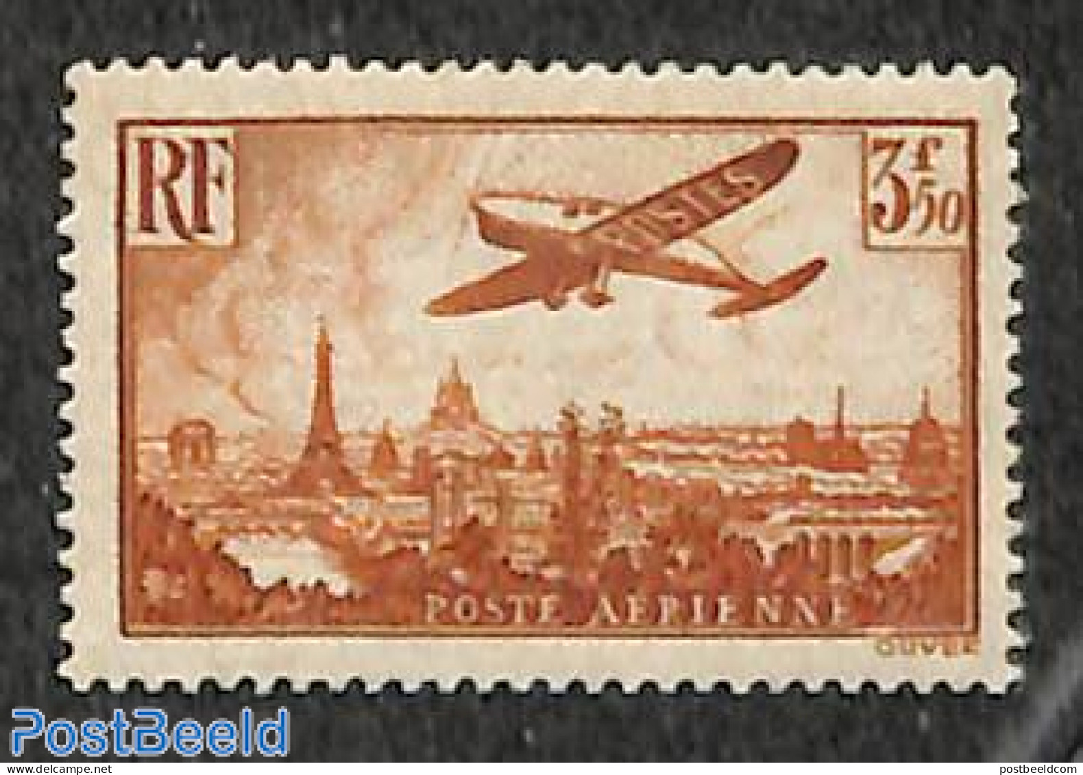 France 1936 3.50F, Stamp Out Of Set, Unused (hinged), Transport - Aircraft & Aviation - Unused Stamps
