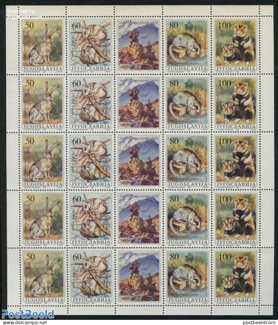 Yugoslavia 1992 Rodents M/s, Mint NH, Nature - Animals (others & Mixed) - Rabbits / Hares - Neufs