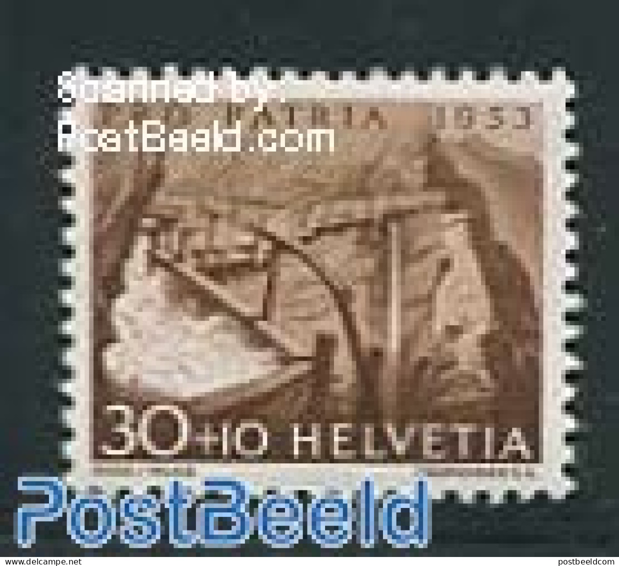 Switzerland 1953 30+10c, Stamp Out Of Set, Mint NH, Nature - Water, Dams & Falls - Ongebruikt