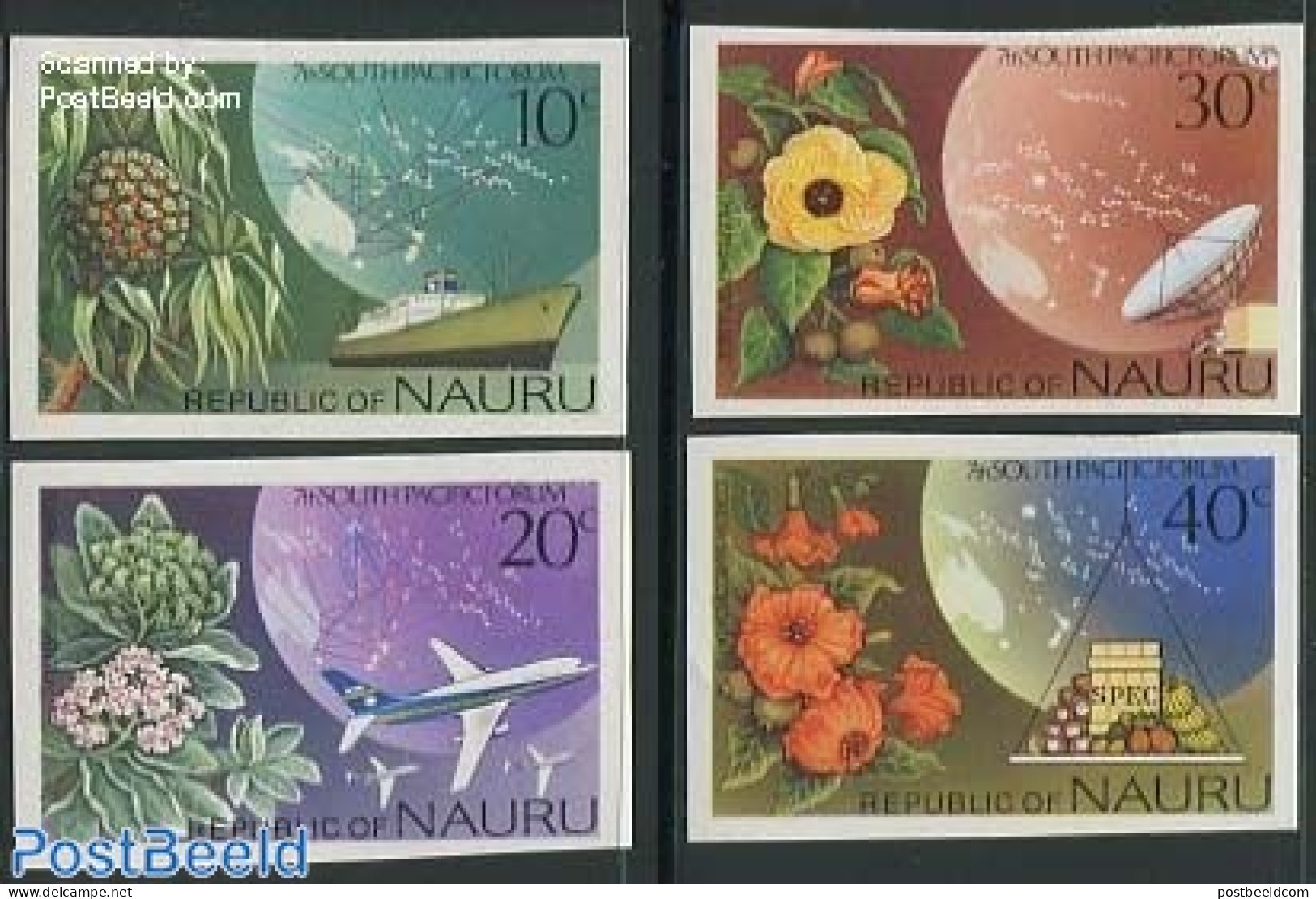 Nauru 1976 South Pacific Forum 4v, Imperforated, Mint NH, Transport - Various - Aircraft & Aviation - Ships And Boats .. - Vliegtuigen
