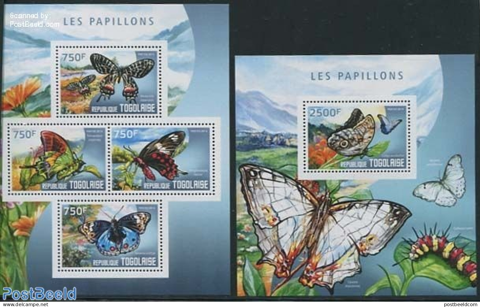Togo 2014 Butterflies 2 S/s, Mint NH, Nature - Butterflies - Togo (1960-...)